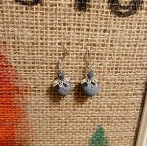 Lava stone, essential oil diffuser earrings.